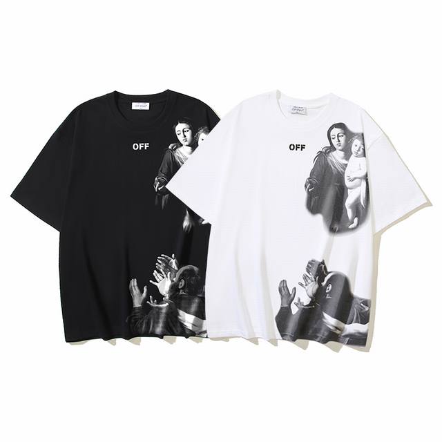 1178# Off-White pure cotton 260G heavy Mary Mary Jesus Angel Religious Virgin Ma