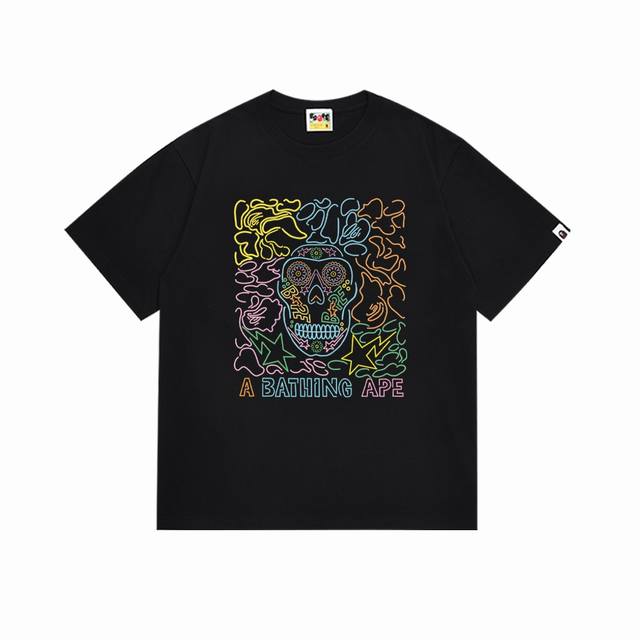Sc021# Top version Bape ape head letter print short-sleeved T-shirt Japanese tre
