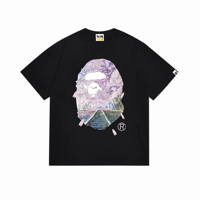 Sc003# Top version Bapy Sakura trendy brand ape head cherry blossom short-sleeve