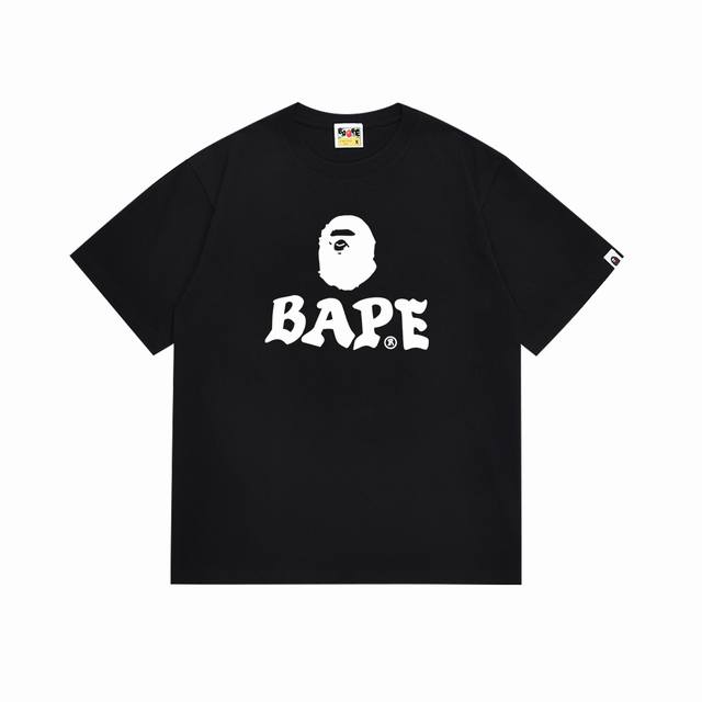 Sc135# Top version Bape contrasting ape head letter pattern printed short-sleeve