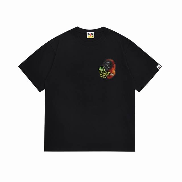 Sc130# Top version Bape ape head letter print short-sleeved T-shirt Made of 260g