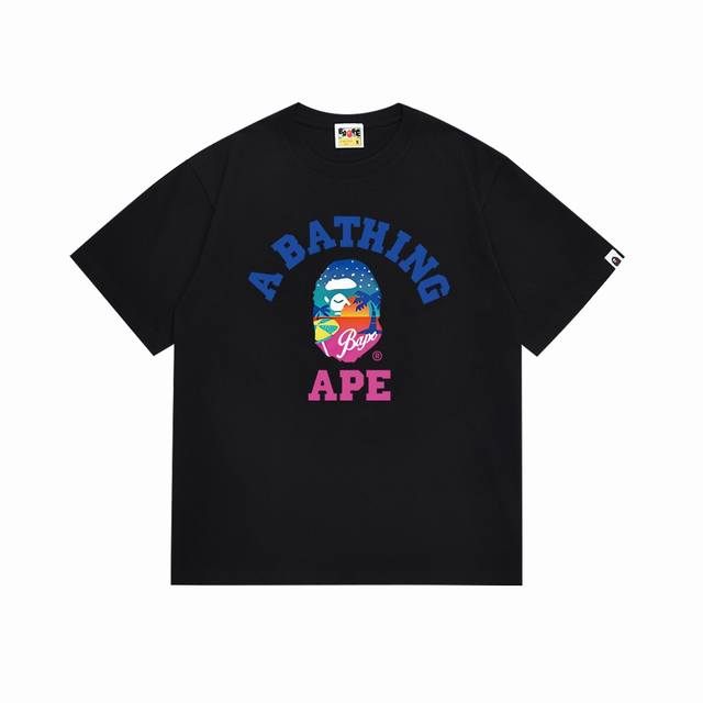Sc125# Top version Bape ape head letter print short-sleeved T-shirt Made of 260g