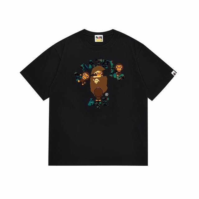 Sc119# Top version Bape cartoon Babymilo ape head letter print short-sleeved T-s