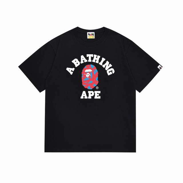 Sc118# Top version Bape percussion camouflage ape head letter print short-sleeve
