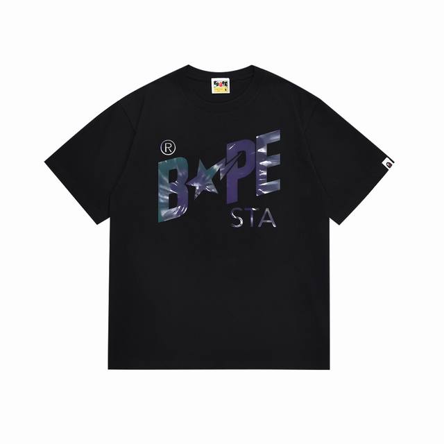 Sc115# Top version Bape tie-dye letter star print short-sleeved T-shirt Made of