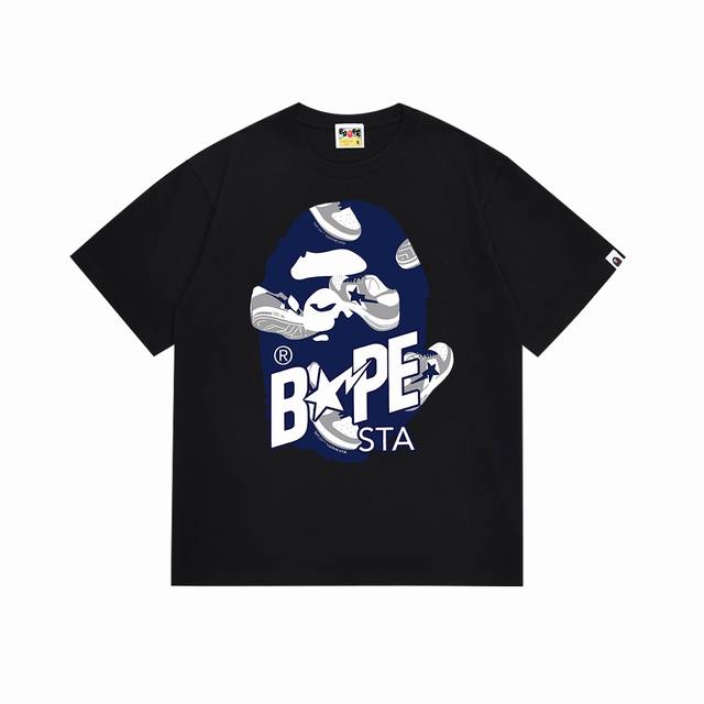 Sc111# Top version Bape ape head letter print Sta casual shoes pattern short-sle