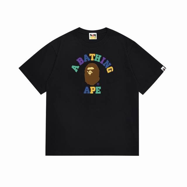 Sc101# Top version Bape ape head contrast color letter color print short sleeve