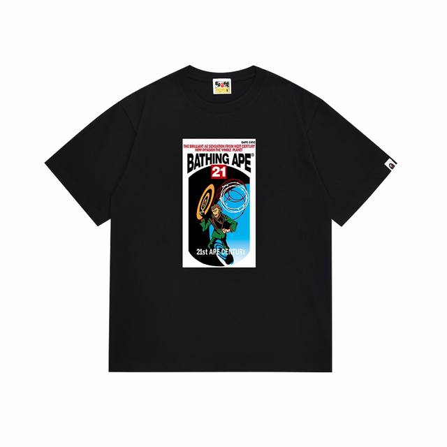 Sc096# Top version Bape ape letter print short-sleeved T-shirt Made of 260g high