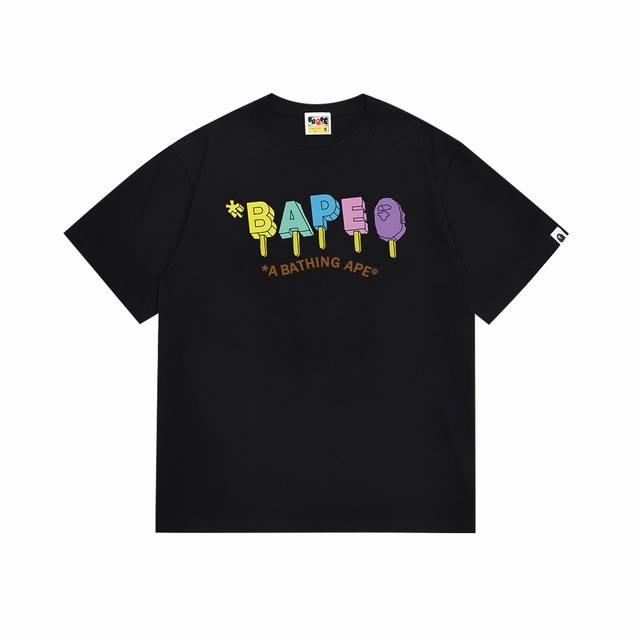 Sc087# Top version Bape colorful ape head popsicle letter print short-sleeved T-