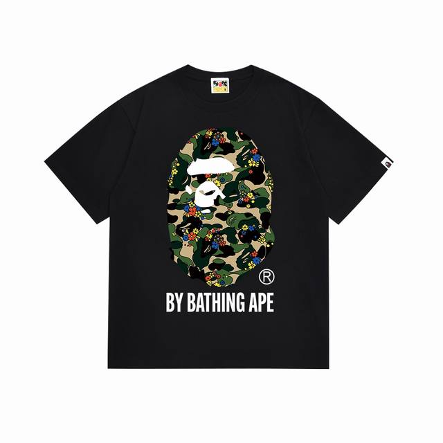 Sc084# Top version Bape flower camouflage ape head letter print short-sleeved T-