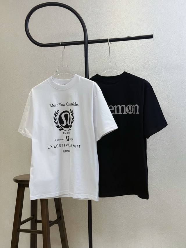 Style No. X197 Lululemon Logo letter print round neck short sleeves Couples' sam