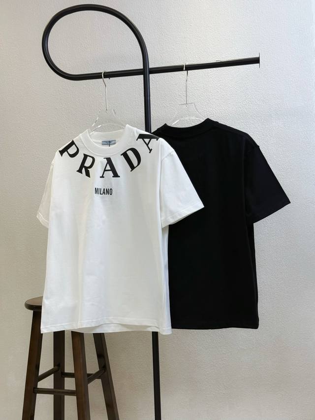 Style No. X193 Prada collar logo logo letter print round neck short sleeves Coup
