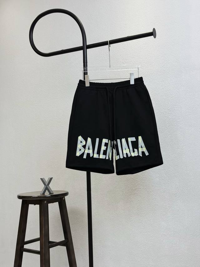 Model No. Xb113 Balenciaga Paris letter print shorts Couples' same style, no pil