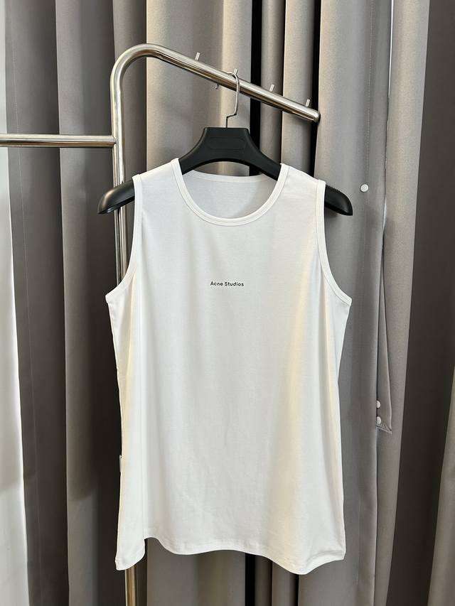 Acne Studios-Summer vest with small letter print, sleeveless, soft and comfortab
