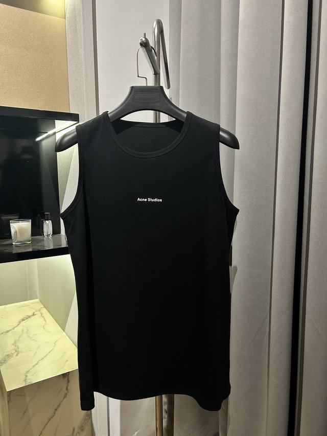 Acne Studios-Summer vest with small letter print, sleeveless, soft and comfortab