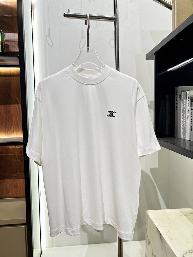 Ce Celine Arc de Triomphe small logo short-sleeved T-shirt The style is loose an