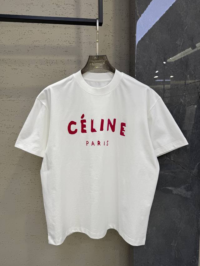 Ce Celine classic printed pattern T-shirt Colorful printed letters light up the