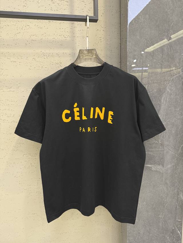 Ce Celine classic printed pattern T-shirt Colorful printed letters light up the