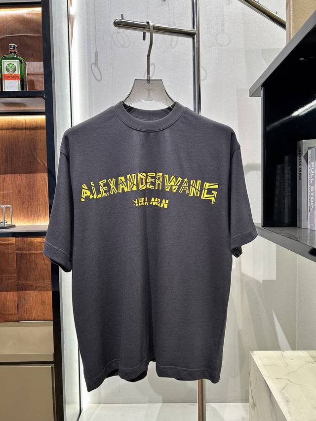 Aw Alexander Wang short-sleeved 3D thick version letter logo The version is loos