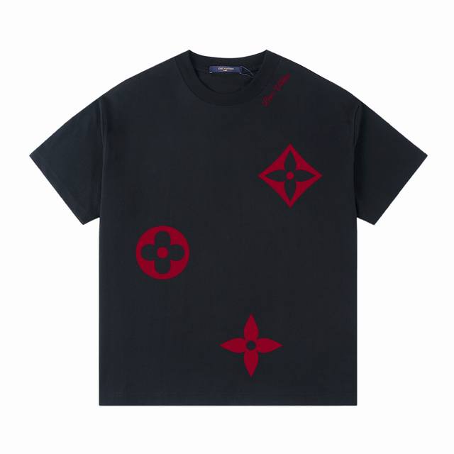 Lv 25Ss Spring and Summer Printed Short T Series -Lv brand logo large Logot shir