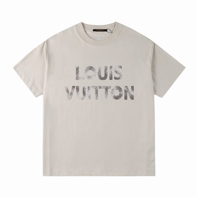 Lv 25Ss Spring and Summer Printed Short T Series -Lv Distressed Brand Logo Lette