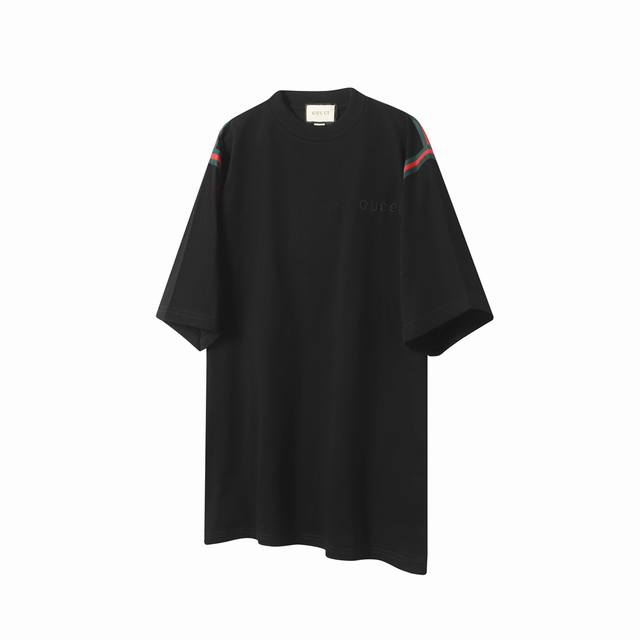 G31 Gucci 25Ss red and green ribbon embroidered logo short-sleeved T-shirt The d