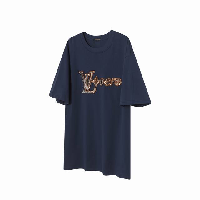L57 Lv Louis Vuitton 25Ss Pharrell Magic Gradient Heavy Letter Beaded Short Slee