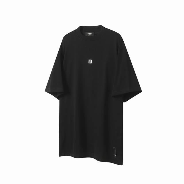F22 Fendi 25Ss Metallic Silver Ff Short-sleeved T-shirt The fabric is made of 28