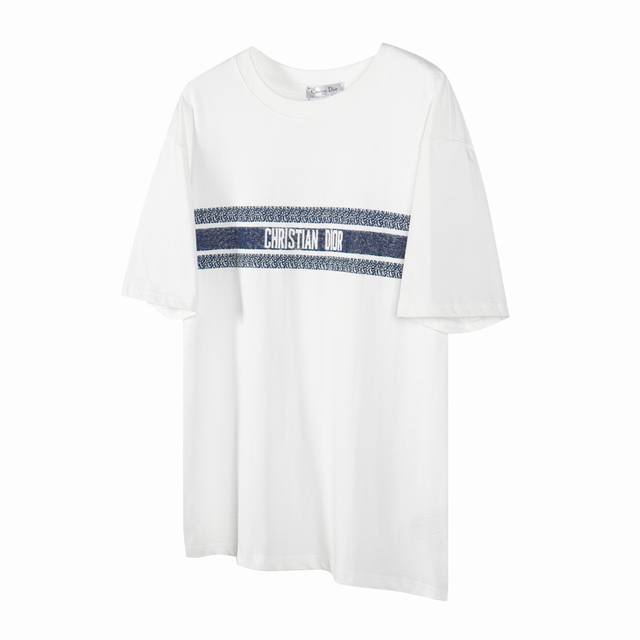 Hot item D04 Dior classic Dior logo stripe jacquard short sleeves Lightweight, b