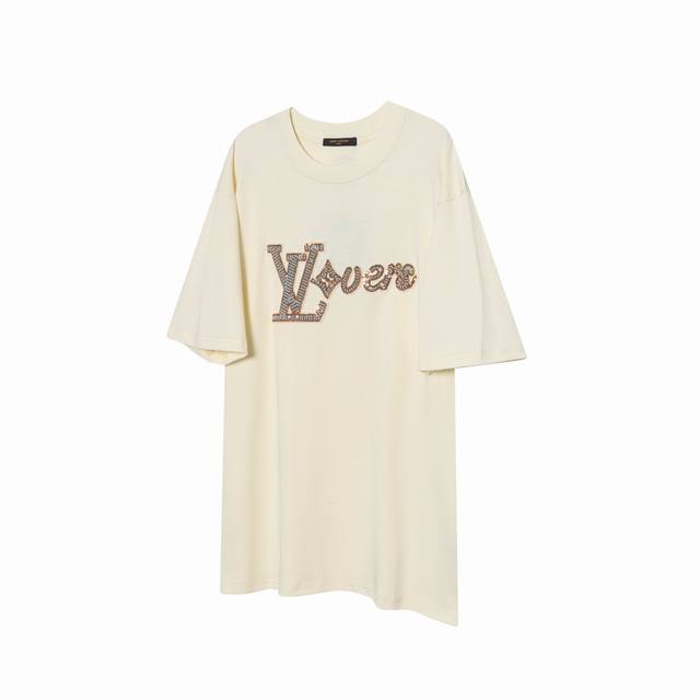 L57 Lv Louis Vuitton 25Ss Pharrell Magic Gradient Heavy Letter Beaded Short Slee