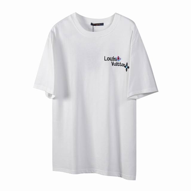 L38 Lv Louis Vuitton 24Ss flower double row old flower letter embroidery short s