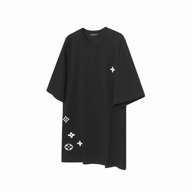 L55 Lv Louis Vuitton 25Ss four-leaf clover logo short-sleeved T-shirt The fabric