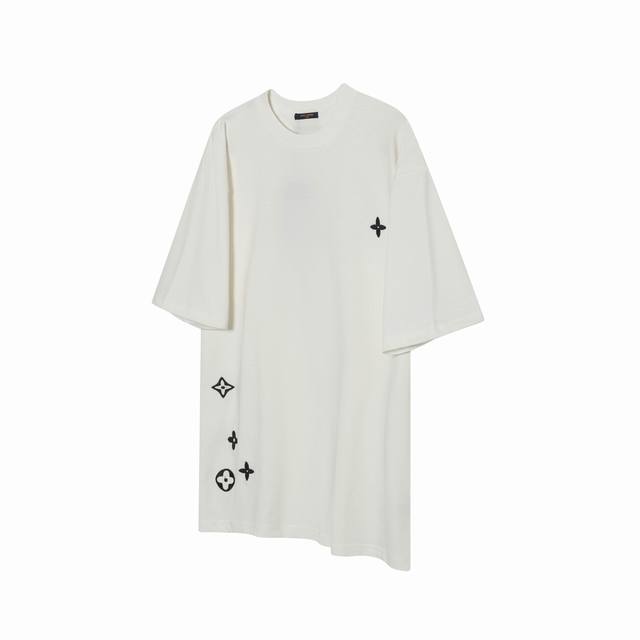 L55 Lv Louis Vuitton 25Ss four-leaf clover logo short-sleeved T-shirt The fabric