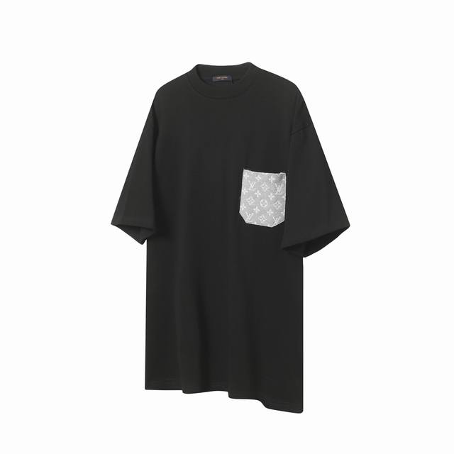 L62 Lv Louis Vuitton 25Ss patch full print pocket short-sleeved T-shirt 280 heav