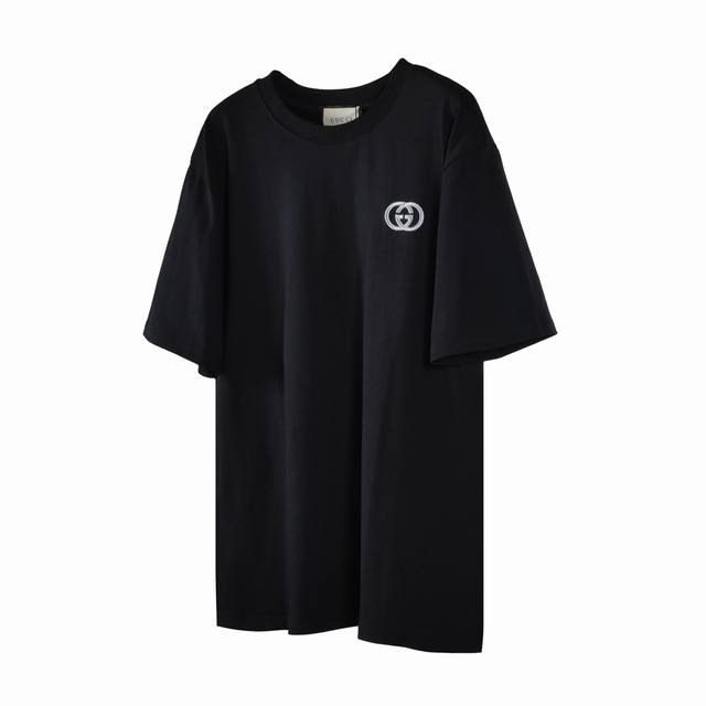 G15 Gucci 24Ss silver thread double G embroidered short sleeves The fabric is ma