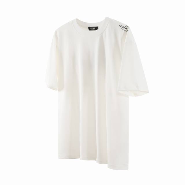 Fendi 23Ss shoulder Ff small letter print short sleeves F16 The fabric is made o