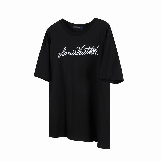 Lv Louis Vuitton embroidered cursive signature short sleeves L04 The fabric is m