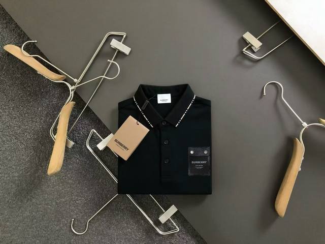 Burberry summer new T-shirt lapel short-sleeved Polo shirt, custom-made fabric w