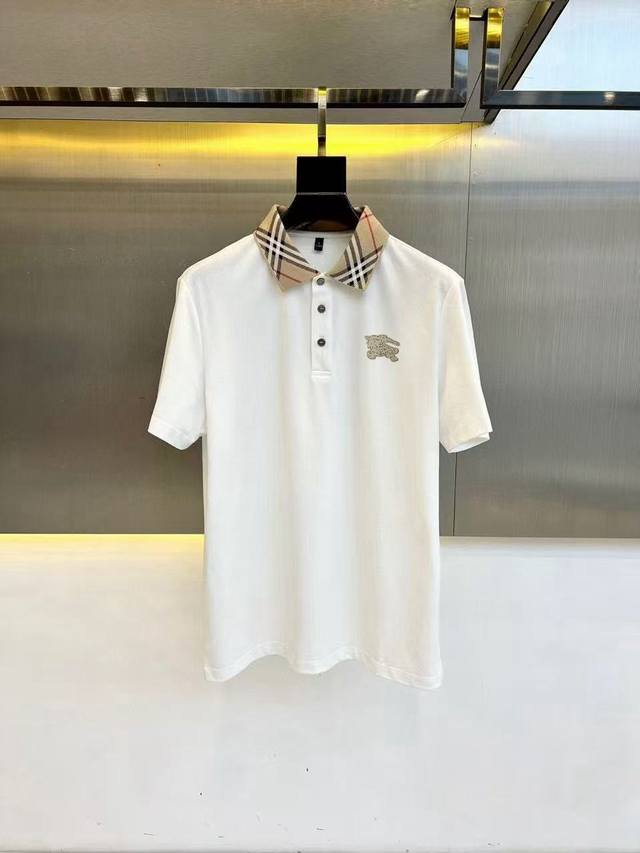 Burberry summer new T-shirt lapel short-sleeved Polo shirt, custom-made fabric w