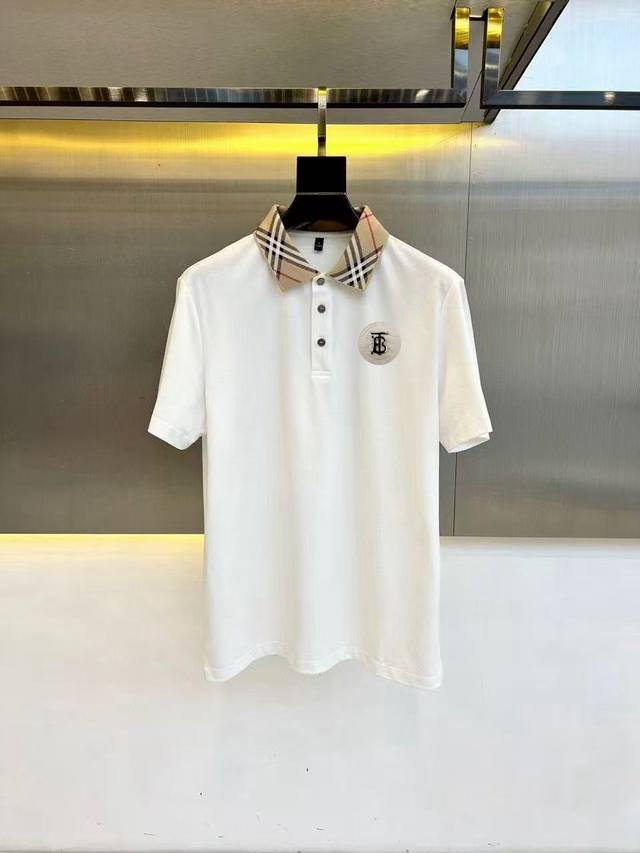 Burberry summer new T-shirt lapel short-sleeved Polo shirt, custom-made fabric w