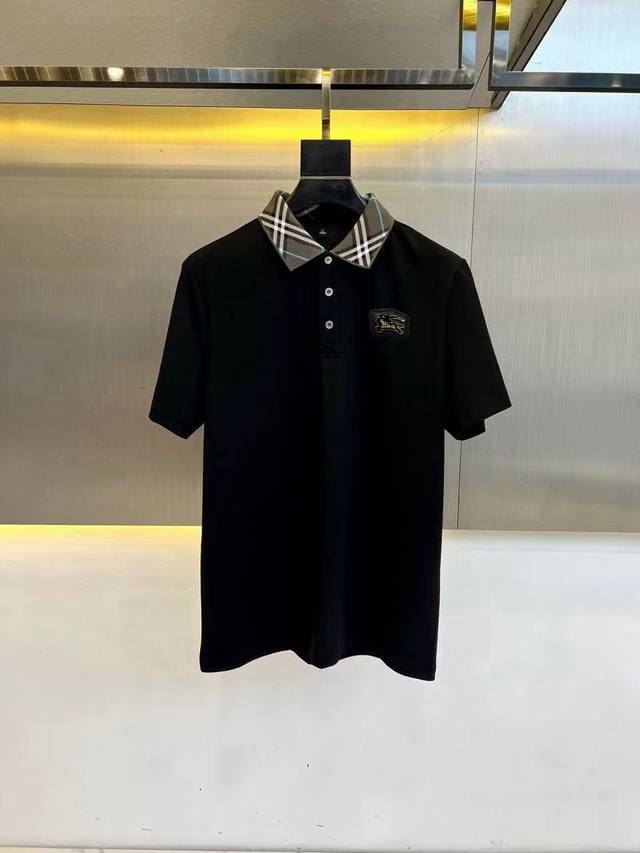 Burberry summer new T-shirt lapel short-sleeved Polo shirt, custom-made fabric w