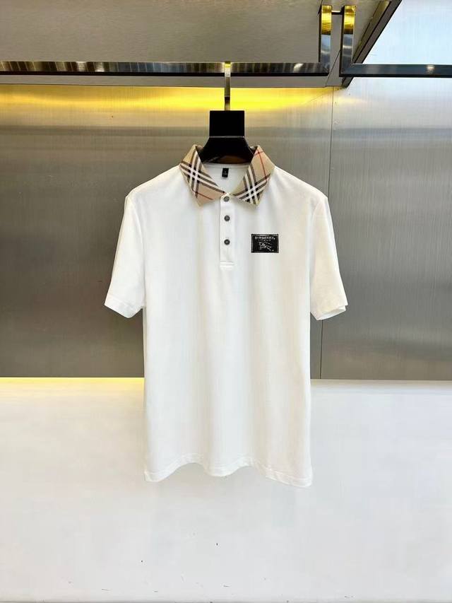 Burberry summer new T-shirt lapel short-sleeved Polo shirt, custom-made fabric w