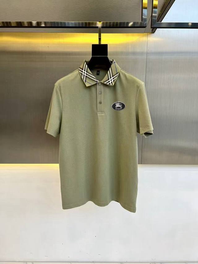 Burberry summer new T-shirt lapel short-sleeved Polo shirt, custom-made fabric w