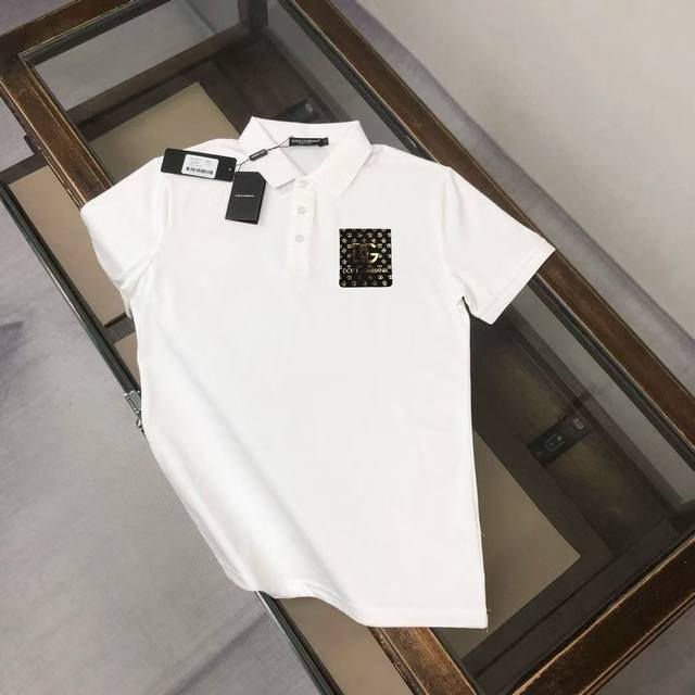 Dolce&Gabbana Dg Spring and Summer latest short-sleeved lapel Polo shirt T-shirt