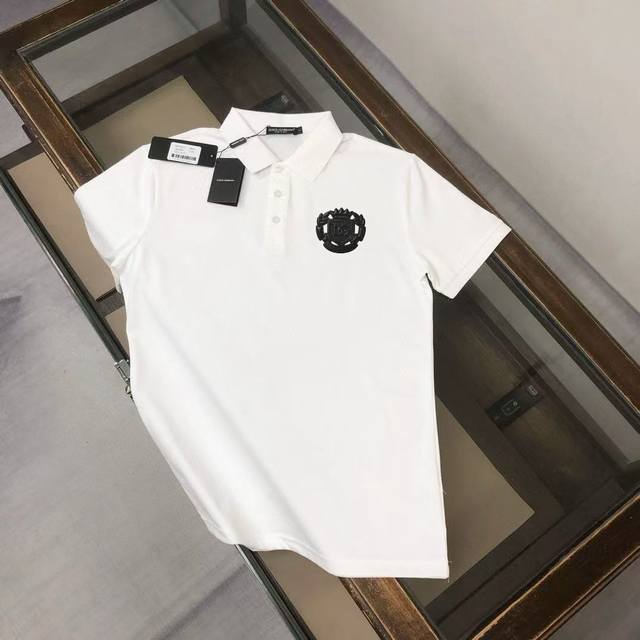 Dolce&Gabbana Dg Spring and Summer latest short-sleeved lapel Polo shirt T-shirt