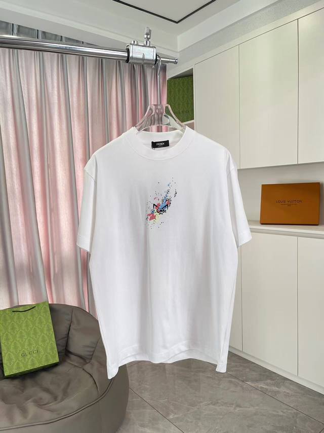 Fd Fendi 2025 summer new personalized letter logo printing custom fabric 300G sh