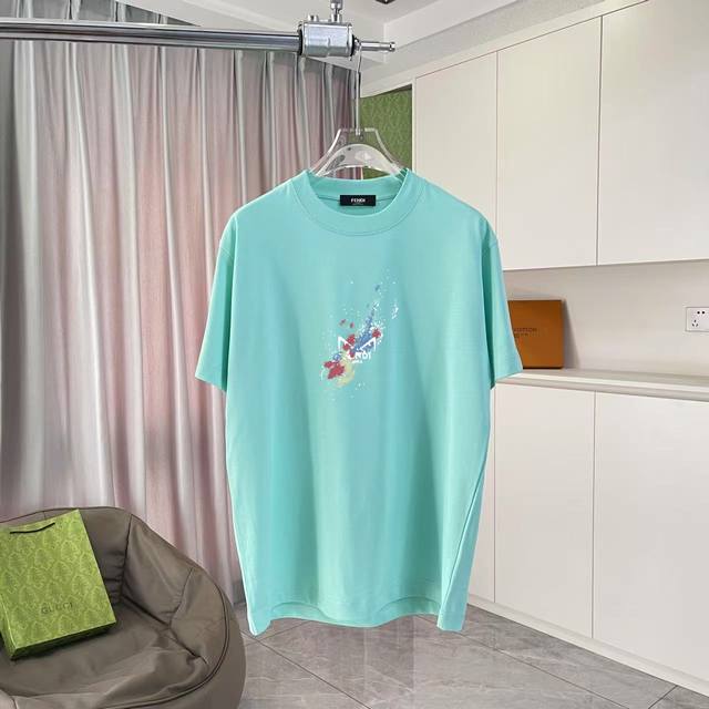 Fd Fendi 2025 summer new personalized letter logo printing custom fabric 300G sh