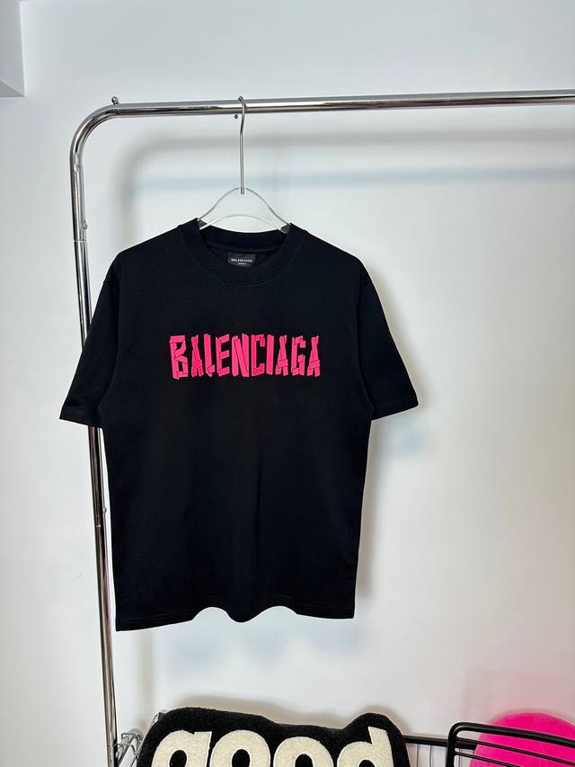 Style number: Hmy86# Balenciaga 3D leather label hot stamping short-sleeved T-sh