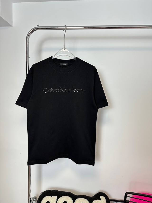 Style number: Hmy80# Ck Calvin Klein simple letter black diamond short-sleeved T