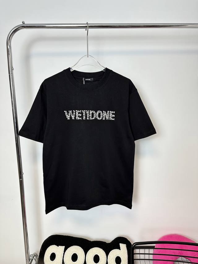 Style number: Hmy149# We We11Done hot pearl hot-strap couple short-sleeved T-shi